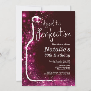 Invitation 80 ans Anniversaire Vin Vieilli à la Perfection Ro
