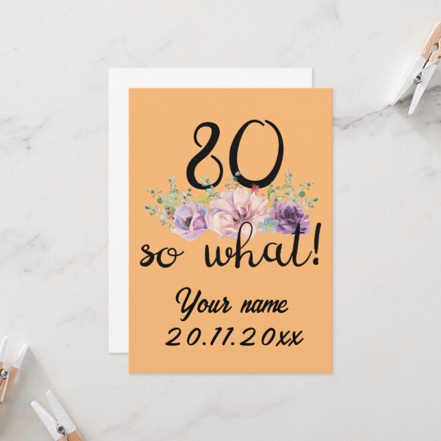Invitation 80 Et Alors 80e Anniversaire Drôle (Devant/Arrière en situation)