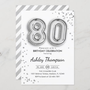 Invitation 80e anniversaire - Ballons d'escargot