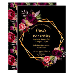 Invitations Faire Part Cartes Anniversaire 80 Ans Zazzle Fr