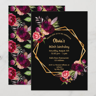Invitations Faire Part Cartes Anniversaire 80 Ans Zazzle Fr