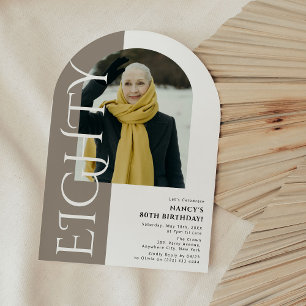 Invitation 80e anniversaire de la photo d'arc minimale