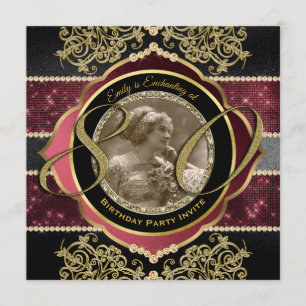 Invitation 80e anniversaire Eighantième Gold Ruby Gems