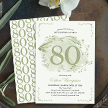 80e anniversaire Green Dainty Fleur sauvage Numéro