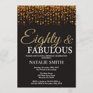 Invitation 80e anniversaire Huitième et fabuleuse Parties sci