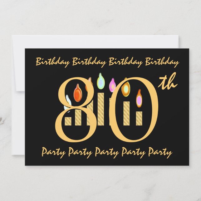 Invitation 80e anniversaire Modèle d'invitation (Devant)