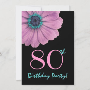Invitation 80e anniversaire Modèle - Rose Daisy