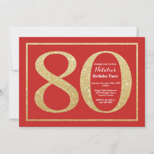 Invitation 80e anniversaire Parties scintillant ro