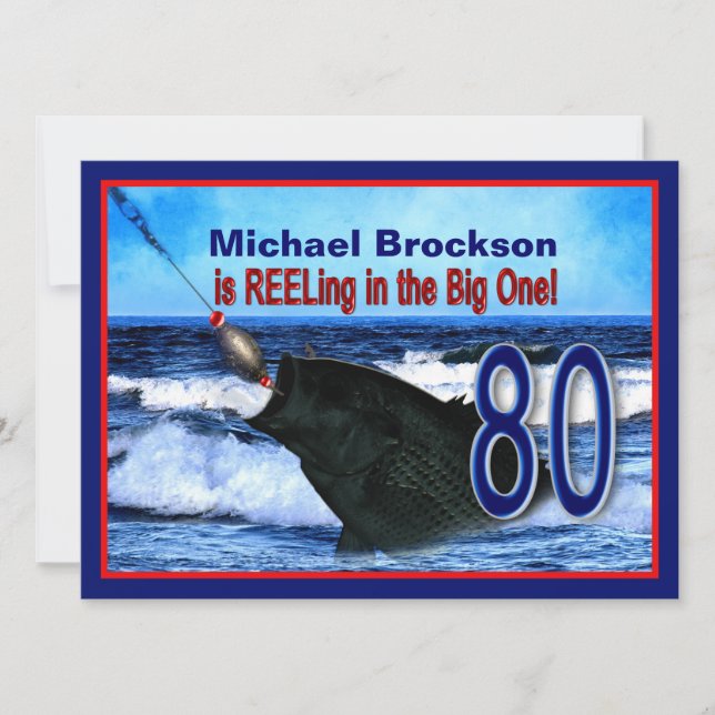 Invitation 80e anniversaire - Reeling in the Big One (Poisson (Devant)
