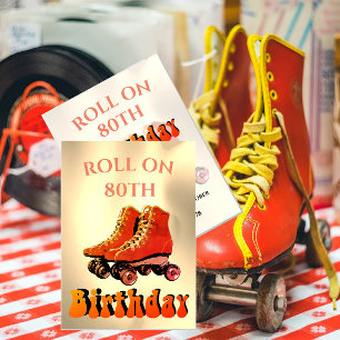 Invitation 80e anniversaire Roller Skate Amusants Moderne