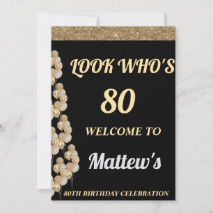 Invitation 80e anniversaire signe de bienvenue pour les homme