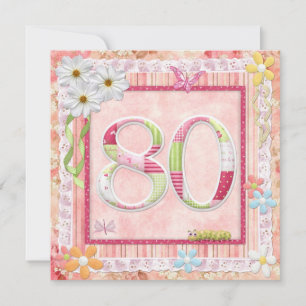 Invitation 80e anniversaire style scrapbooking