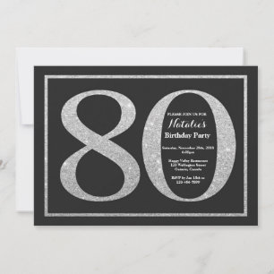 Invitation 80e Anniversaire Tableau Noir Paillette