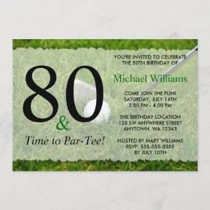 Invitation 80e Fête d'anniversaire de golf