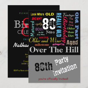 Invitation 80ème anniversaire heureux en style Graffiti