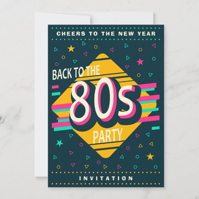 Invitation 80s New Year's Eve Party (Devant)