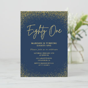 Invitation 81e anniversaire élégante luxe marine p