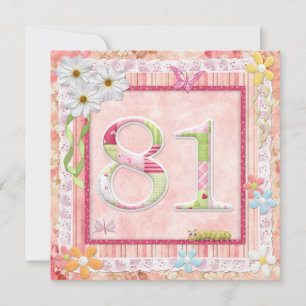 Invitation 81e anniversaire style scrapbooking