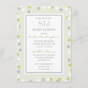 Invitation 81e Pois et Chevrons verts et gris