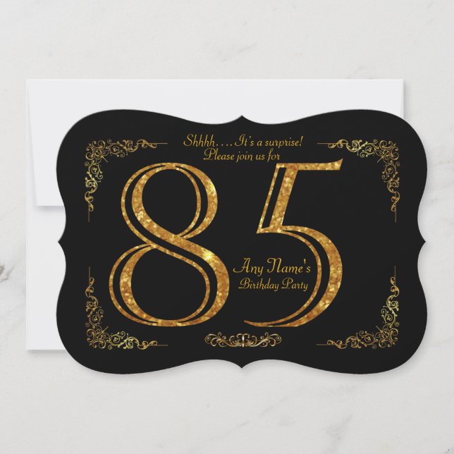 Invitation 85e anniversaire 85e anniversaire, grand Gatsby, n (Devant)