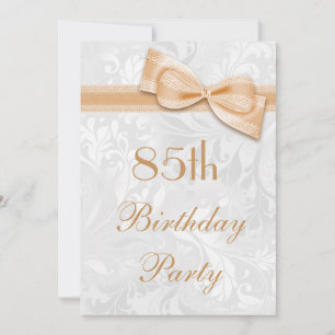 Invitation 85e anniversaire de fête Damask et Faux Bow