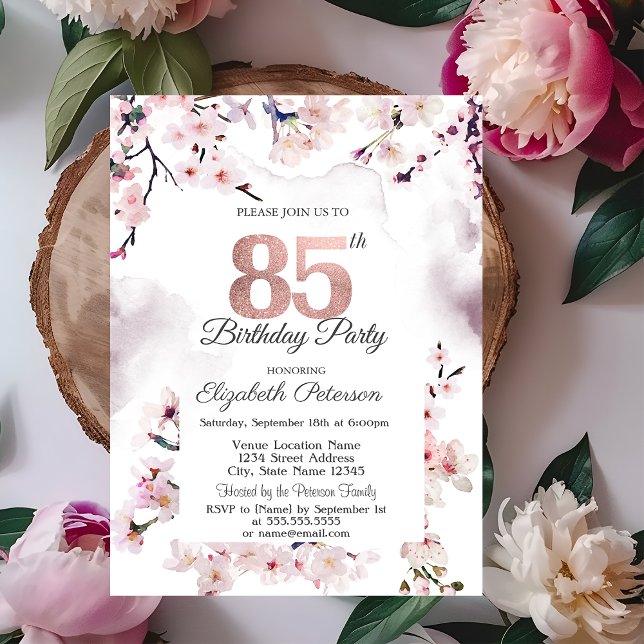 Invitation 85e anniversaire des cerisiers en fleurs (Créateur téléchargé)