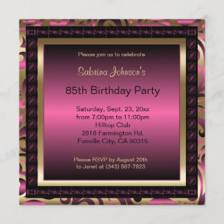 Invitation 85e anniversaire| Métallure et or roses