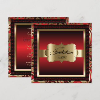 Invitation 85e anniversaire| Métallure rouge et or