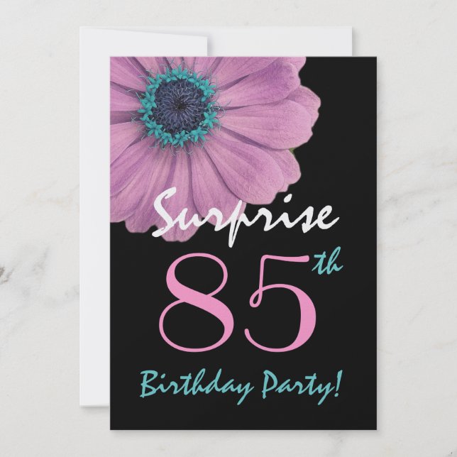 Invitation 85e anniversaire surprise Anniversaire joli rose D (Devant)