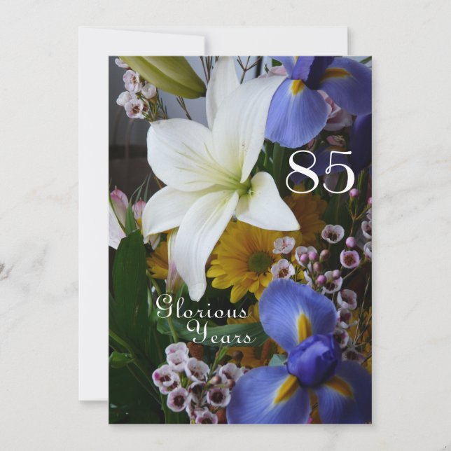 Invitation 85e anniversaire !-White Lily Bouquet (Devant)