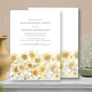 Invitation 85e fête d'anniversaire Boho Summer Sunflower Gard