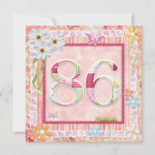Invitation 86e anniversaire style scrapbooking