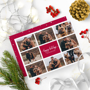 Invitation 8 Photos Joyeuses Fêtes Collage Moderne Noël