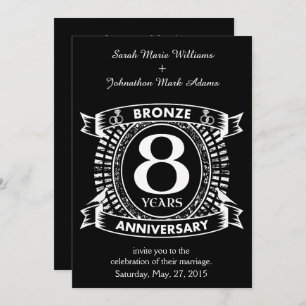 Invitation 8E anniversaire mariage bronze