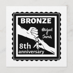 Invitation 8e anniversaire mariage cadeau traditionnel bronze