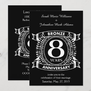 Invitation 8ème anniversaire de mariage bronze
