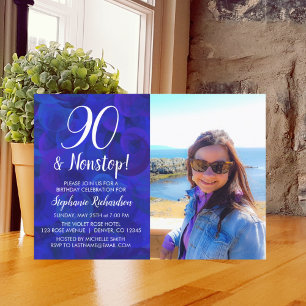 Invitation 90 et Nonstop Royal Blue Photo Anniversaire