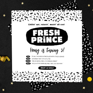 Invitation 90 Hip hop Anniversaire, Fresh Prince Rap Party