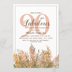 Invitation 90 Merveilleuses Herbes de la Pampa sur Anniversai
