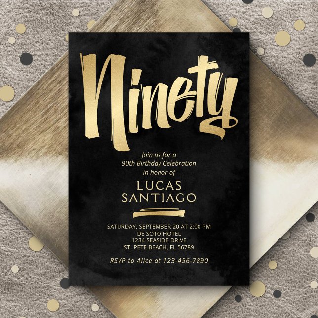 Invitation 90e anniversaire Black Gold (Créateur téléchargé)