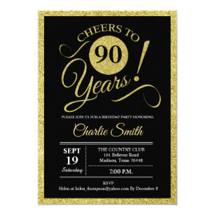 Invitations Faire Part Cartes Anniversaire De 90 Ans Zazzle Fr