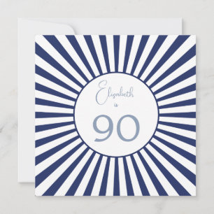 Invitation 90E Anniversaire Bleu Blancs Blancs Bleu Bleu Bleu