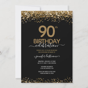 Invitation 90e anniversaire Célébration Parties scintillant d