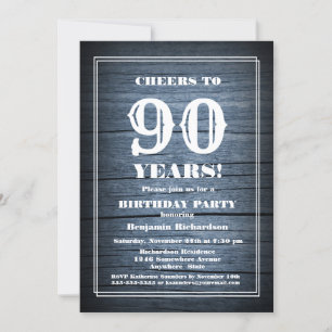 Invitation 90e anniversaire Country Wood Party