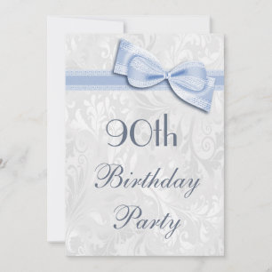 Invitation 90e anniversaire Damask and Faux Bow