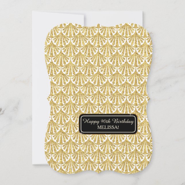 Invitation 90e anniversaire de fête Glam Great Gatsby Style (Devant)