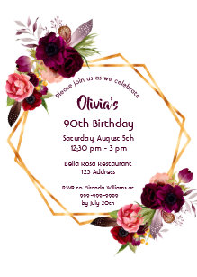 Invitations Faire Part Cartes Anniversaire De 90 Ans Zazzle Fr