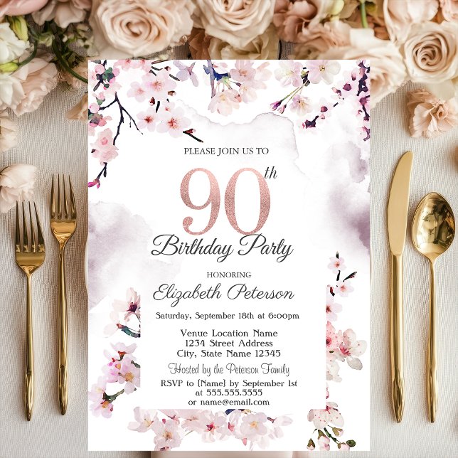 Invitation 90e anniversaire des cerisiers en fleurs (Créateur téléchargé)