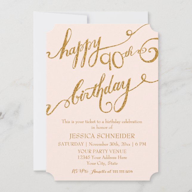 Invitation 90e anniversaire du Ninetieth (Devant)