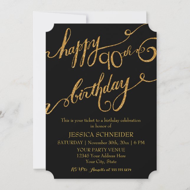 Invitation 90e anniversaire du Ninetieth (Devant)